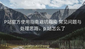 P站官方使用指南避坑指南 常见问题与处理思路，p 站怎么了