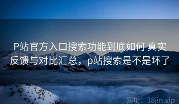 P站官方入口搜索功能到底如何 真实反馈与对比汇总，p站搜索是不是坏了