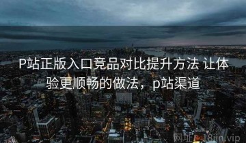 P站正版入口竞品对比提升方法 让体验更顺畅的做法，p站渠道