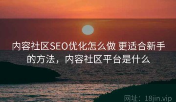 内容社区SEO优化怎么做 更适合新手的方法，内容社区平台是什么