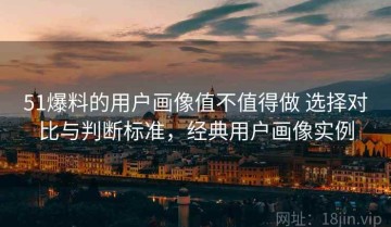 51爆料的用户画像值不值得做 选择对比与判断标准，经典用户画像实例
