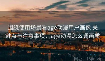 围绕使用场景看age动漫用户画像 关键点与注意事项，age动漫怎么调画质