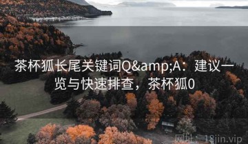 茶杯狐长尾关键词Q&A：建议一览与快速排查，茶杯狐0