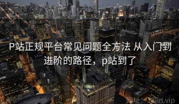 P站正规平台常见问题全方法 从入门到进阶的路径，p站到了