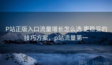 P站正版入口流量增长怎么选 更稳妥的技巧方案，p站流量第一