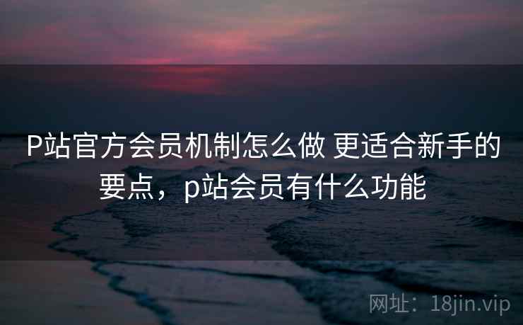 P站官方会员机制怎么做 更适合新手的要点,p站会员有什么功能 P站官方会员机制怎么做 更适合新手的要点,p站会员有什么功能