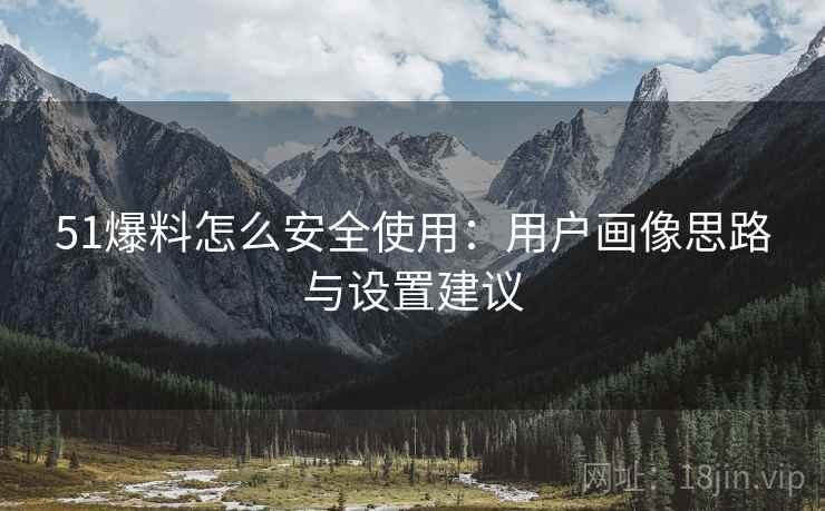51爆料怎么安全使用:用户画像思路与设置建议 51爆料怎么安全使用:用户画像思路与设置建议